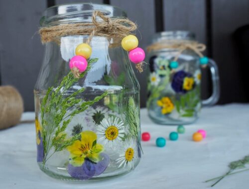 DIY Windlicht mit Naturmaterialien