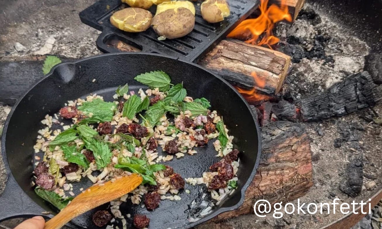 Lagerfeuerkochen Wildkräuter